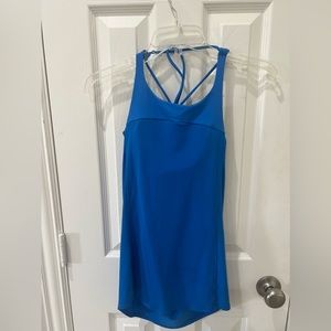 Aqua blue Lululemon tank with built in bra, stay cool with drape…